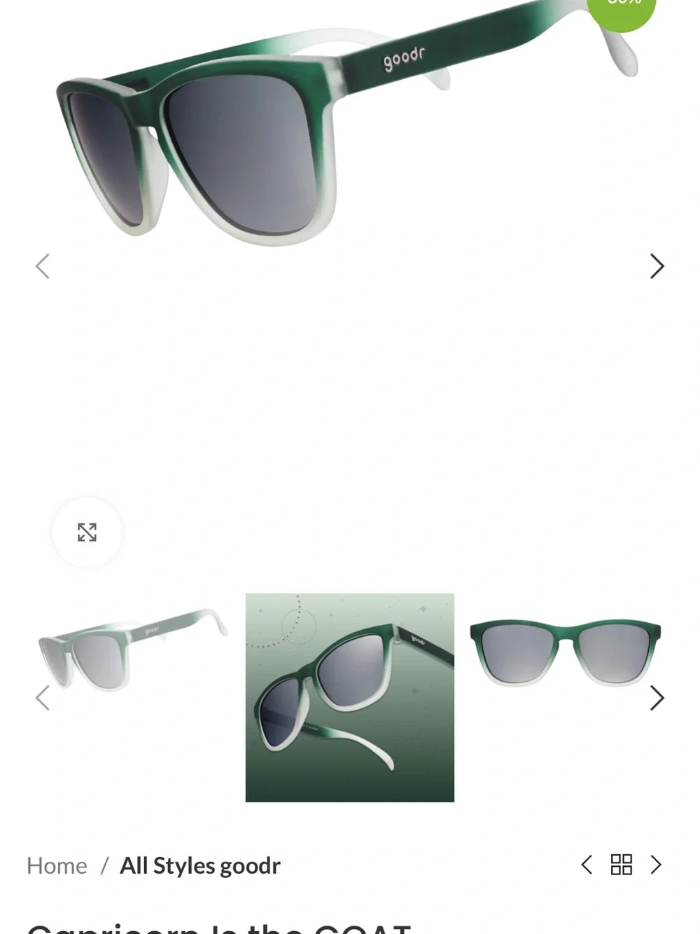 goodr Capricorn Is the GOAT Men's Green Ombre Sunglasses
